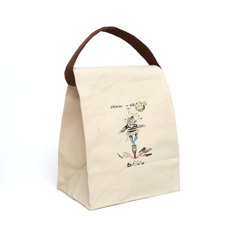 CINGHIALI IN TUTU' - Canvas Lunch Bag With Strap